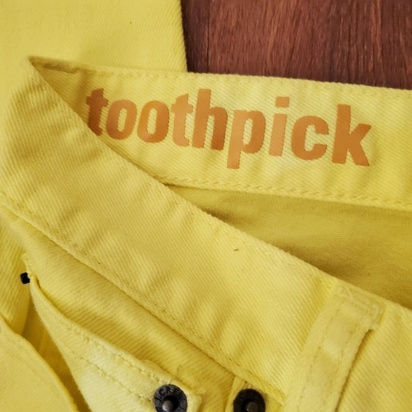 J. Crew Toothpick Ankle Jeans Womens Size 26 Yellow Skinny Stretch Bright - Picture 5 of 6